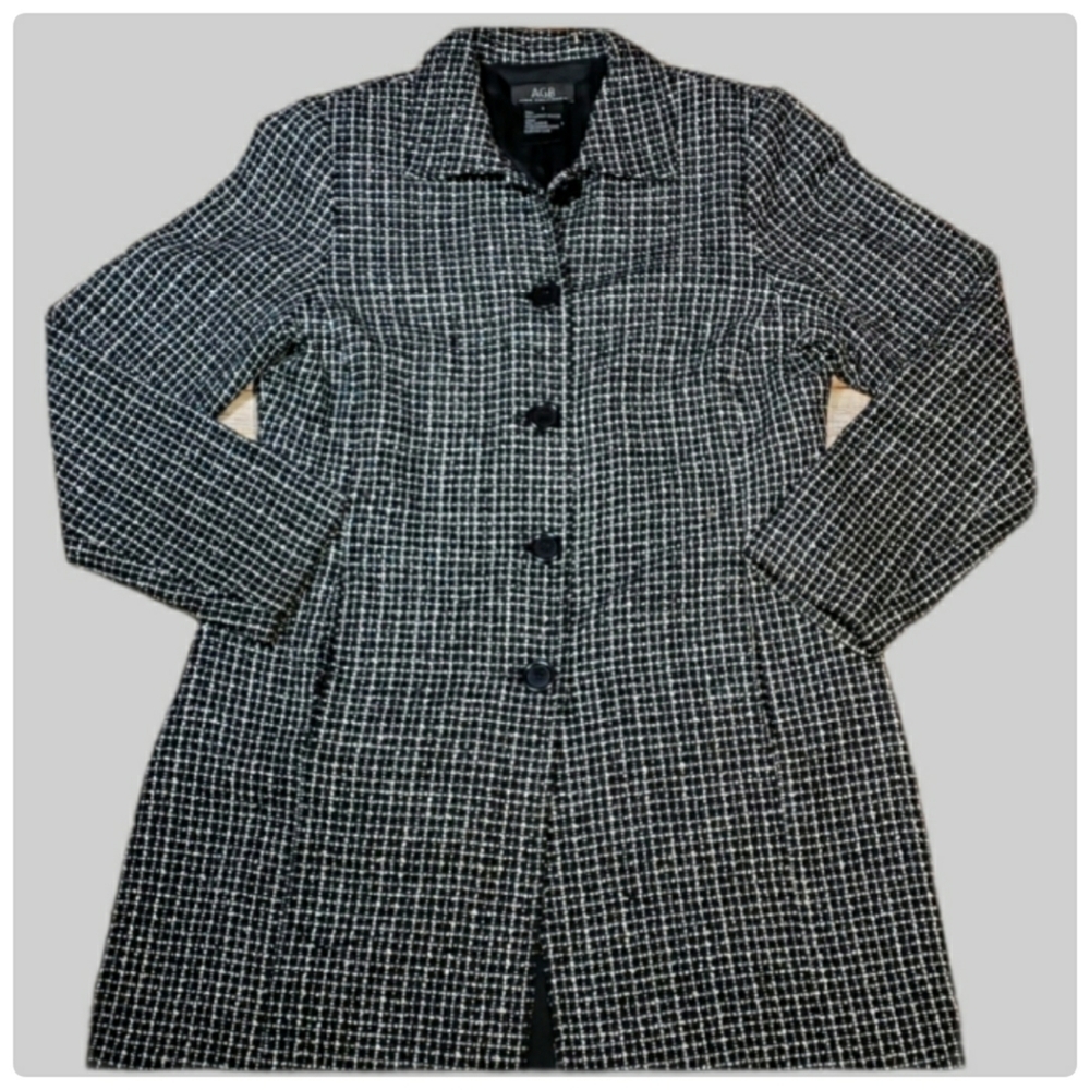 AGB BYER CALIFORNIA - Black & White Checkered Dress Coat Size 8